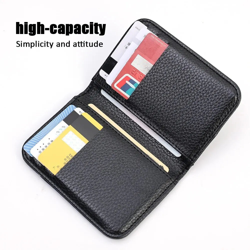Tragbares Super Slim Weiches Portemonnaie für Herren PU Leder Mini Ausweis Kreditkarten Geldbörse Kartenhalter Portemonnaie Dünne Kleine Kurze Brieftaschen