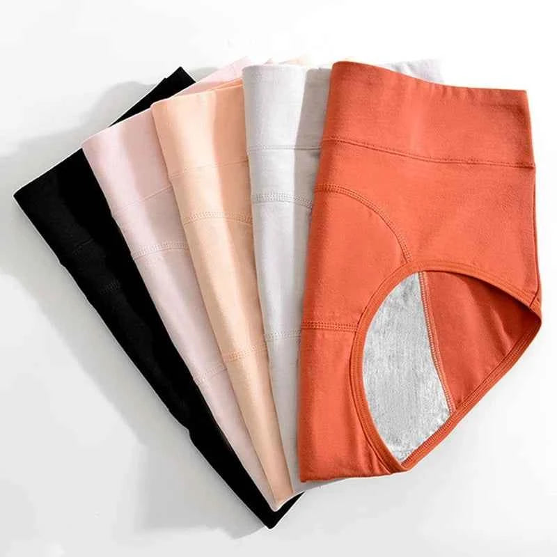 Cotton menstrual underwear, high-waisted underwear overalls, menstrual pants, leak-proof Bragas menstrual pants