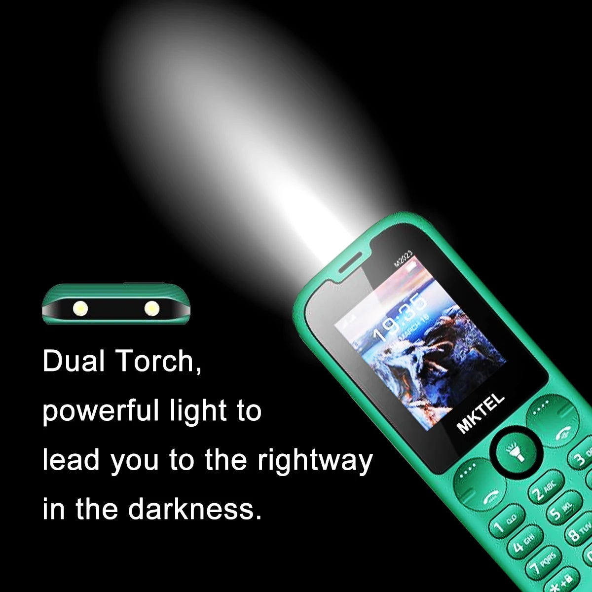 MKTEL M2023 Feature Phone with 1.77inch Display 800mAh Battery Dual SIM FM Radio Flashlight 0.08Mega Camera Senior Phone - Shoppiline