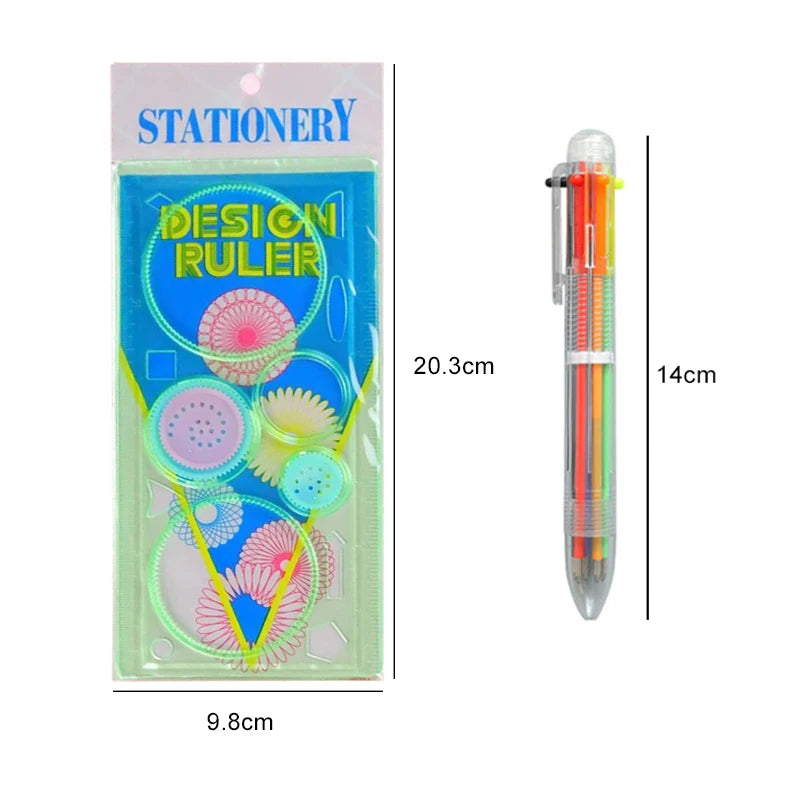 Spirograph Art Drawing Ruler Children DIY Handmade Painting Template Multifunctional Cartoon Color Developmental Toys Gifts TMZ