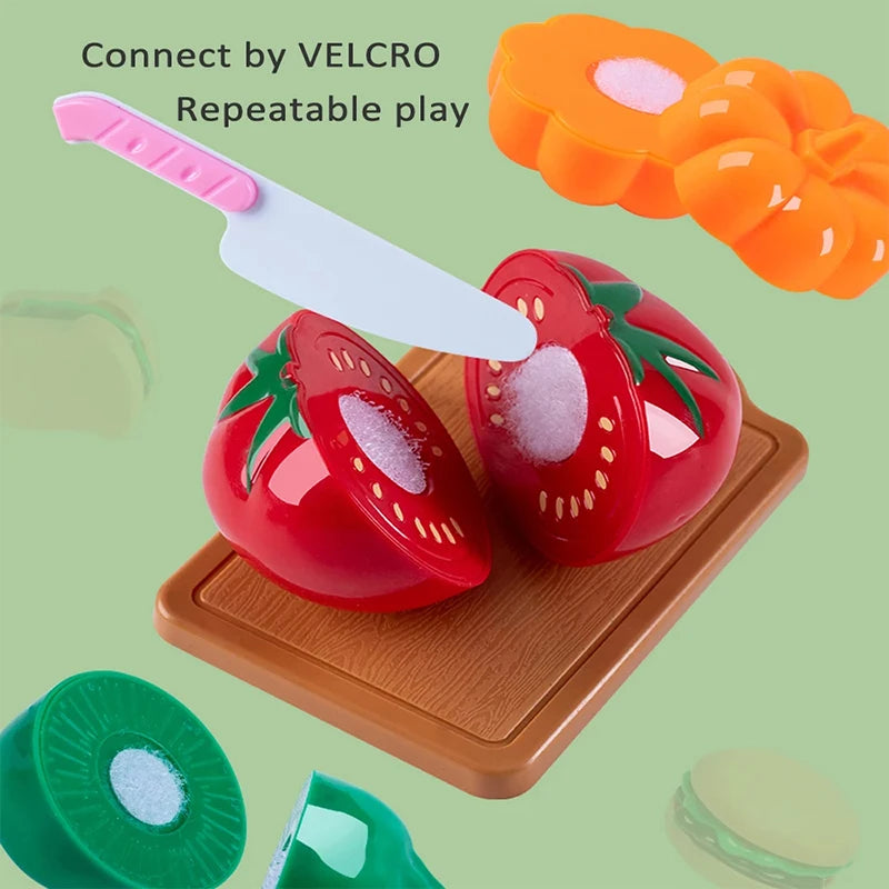 Cooking Toys Pink Kitchen Toy Set Girl Boy toys Cut Fruit Vegetable Pizza Pretend Play Simulation Early Education Toys For Kids