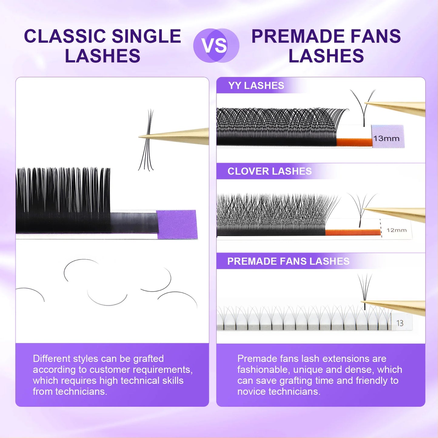 NAGARAKU 16Rows Classic Individual Eyelash Extension Lashes Matte Black Professional Soft Natural