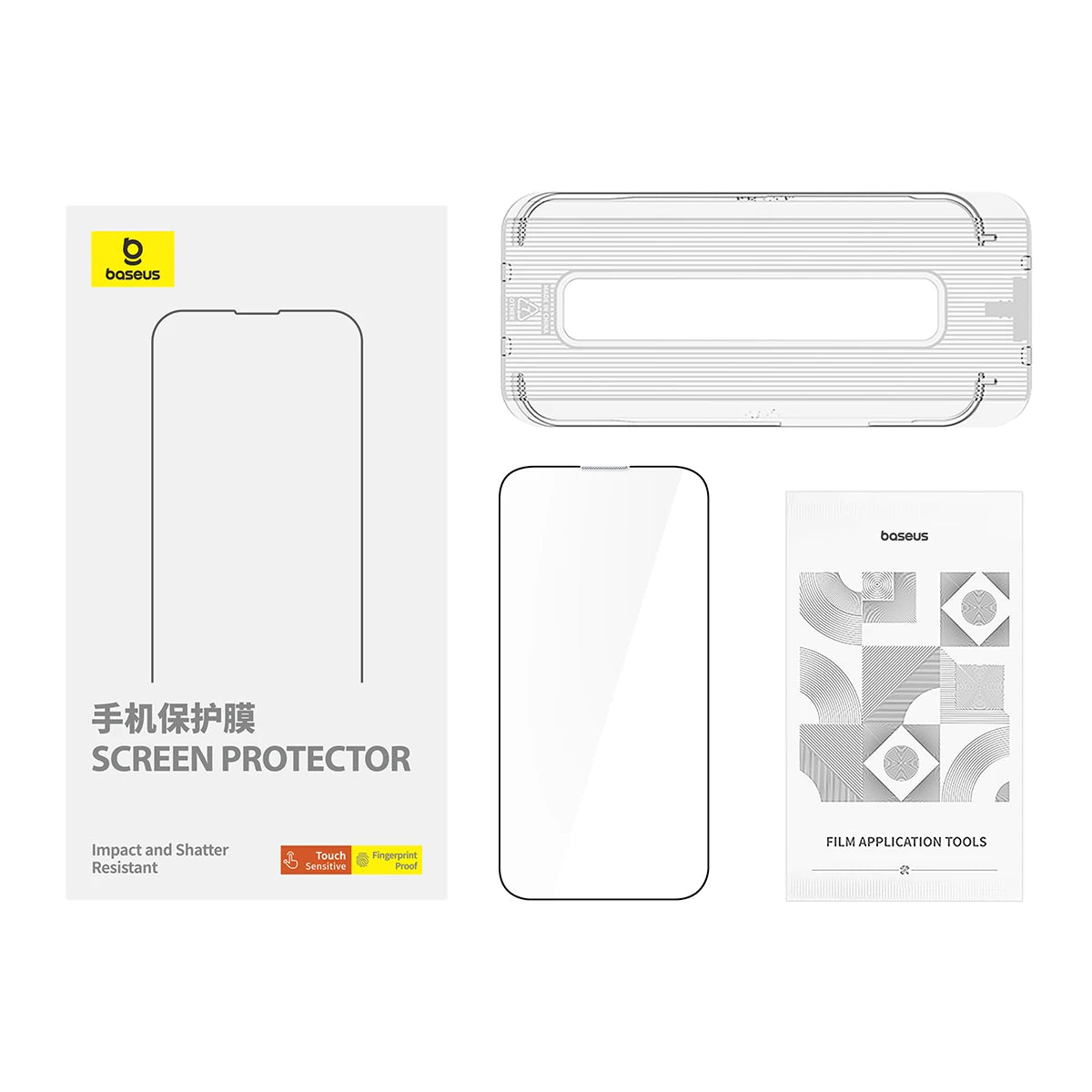 Baseus Tempered Glass for iPhone 17 16 15 14 13 12 Pro Max Screen Protector HD With Cleaning Kit Anti Peeping Dust-proof Glass - Shoppiline