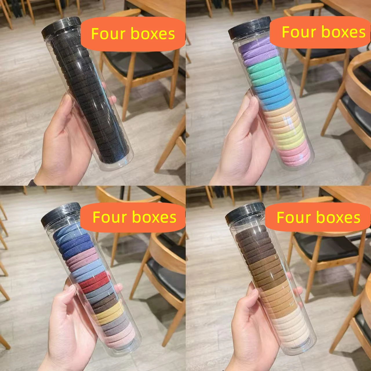 20pcs/can High Elastic Hair Ring French Style Bands Tie Thickened Hair Rope Basic Simple Head Rope For Women Girls Iddal Choice