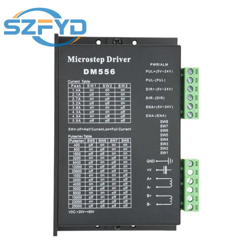 DM542/DM556 Microstep Motor Driver - For Nema17/Nema23 Stepper Motors - 20-50V DC, 1-5.6A - Shoppiline
