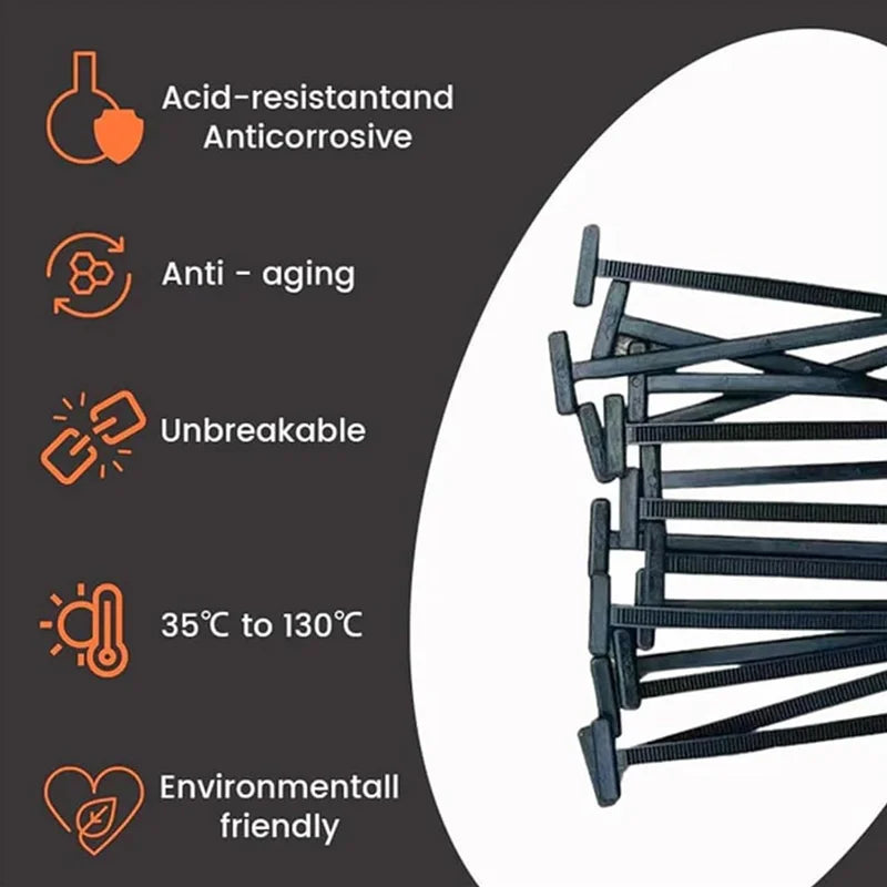 Nylon Universal Cable Tie Buckle-Heavy Duty Zip Ties Holder with Pin & Button Design Plastic Cable Ties Tool Fasteners Car Body