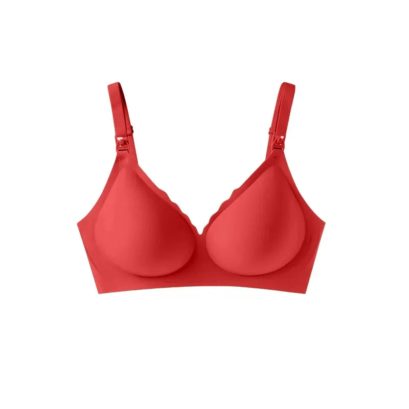 Front Open Nursing Bra Maternity Jelly Gel Laser Cutting Seamless Underwear Ultra Thin Breastfeeding Bra For Pregnant Women