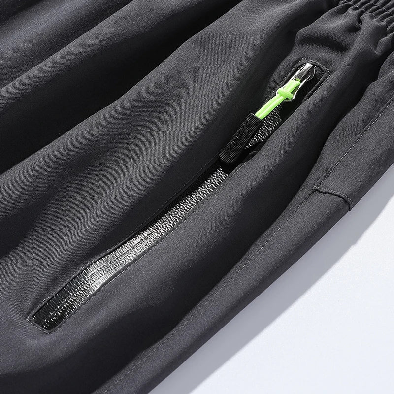 Breathable Men's Casual Pants Quick Dry Straight Elastic Waist Jogger Sweatpants Korean Classic Sport Trousers Plus Size 4XL 5XL
