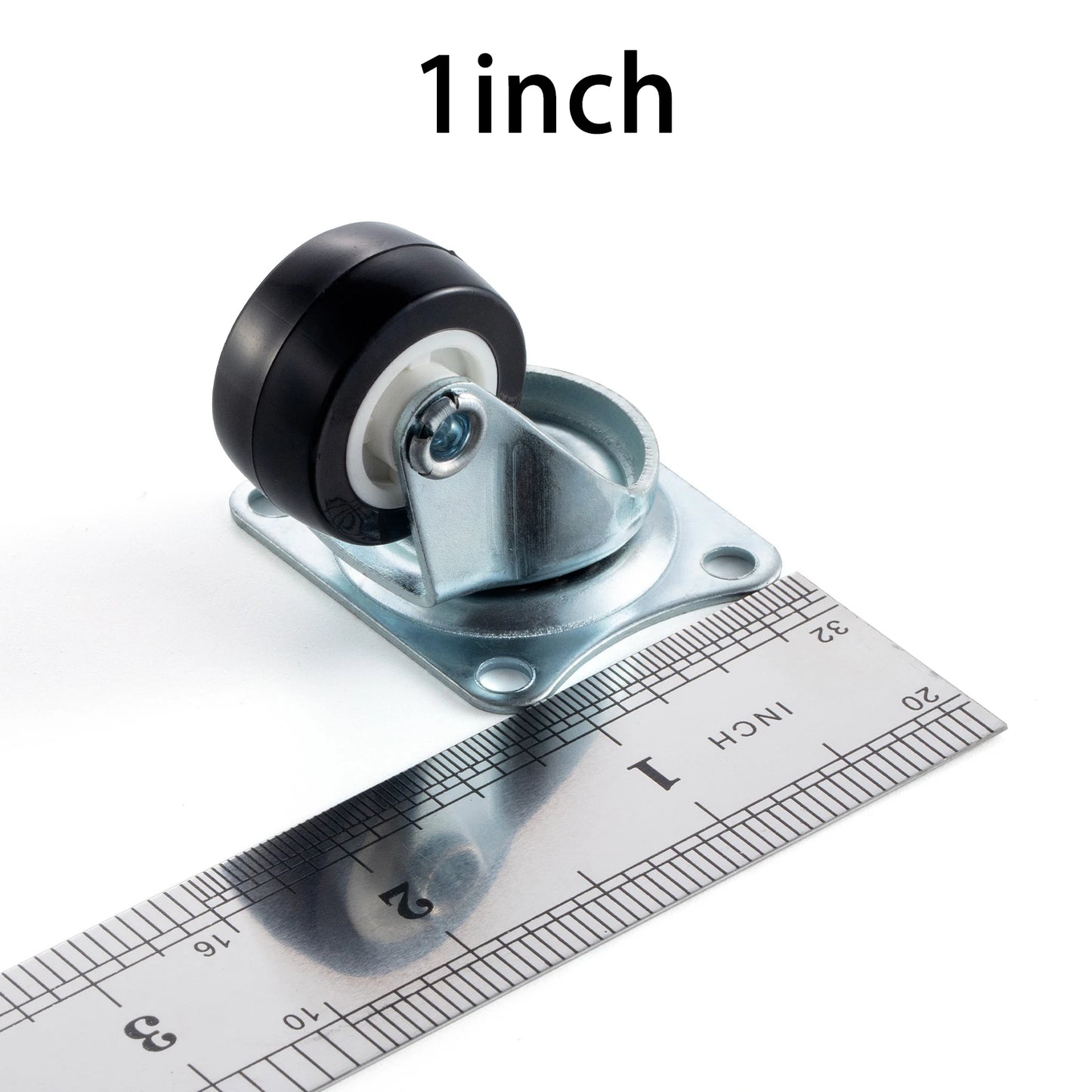 Set Of 4 1"/1.25"/2" PVC Furniture Casters Wear Resistant Mute Universal Heavy Trolley Wheels 360 Degrees Swivel Castor - Shoppiline