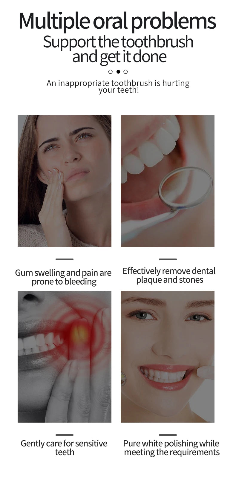 HOMEFISH Bestselling 5-Speed Rotating Electric Toothbrush 360° Rotating Soft Bristle Head Waterproof Sonic Rechargeable