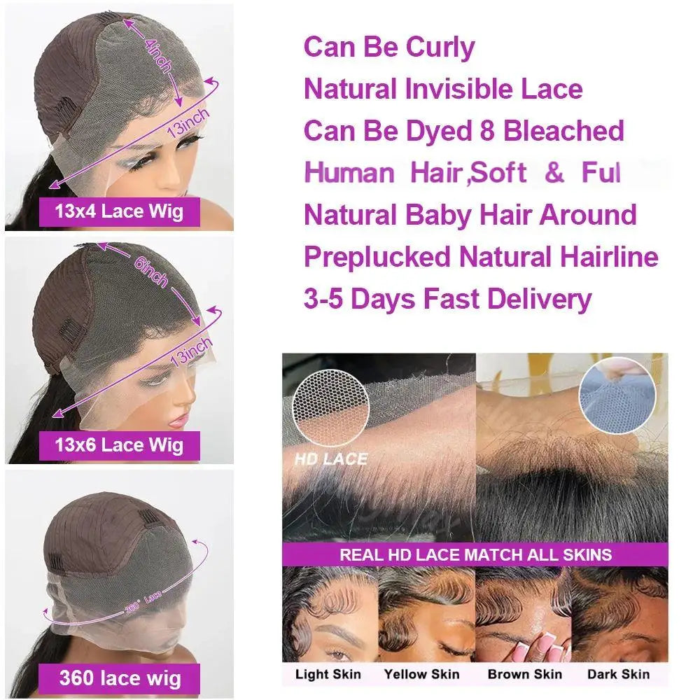 300 % Dichte 13x6 HD Transparent Loose Deep Wave Lace Frontal Perücke Brasilianisch 40 46 Zoll 13x4 360 Lockige Lace Front Perücken Für Frauen