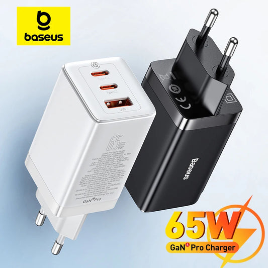 Baseus 65W GaN Charger Quick Charge Type C PD QC Charger USB Charger Portable Fast Charger For Laptop iPhone 17 16 15 14 13 Pro - Shoppiline