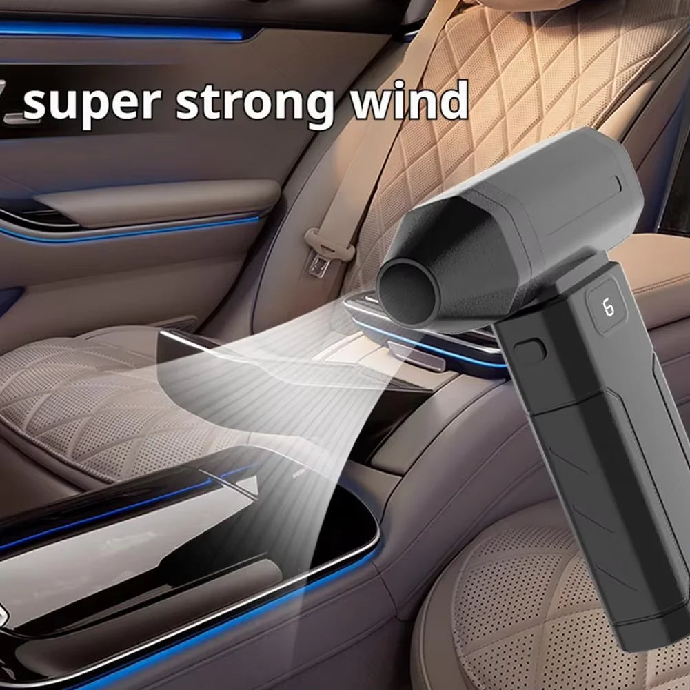 130000RPM High Speed Turbo Jet Fan Rechargeable Electric Air Duster Compressed Air Blower Screen Display for Dust Snow Cleaning