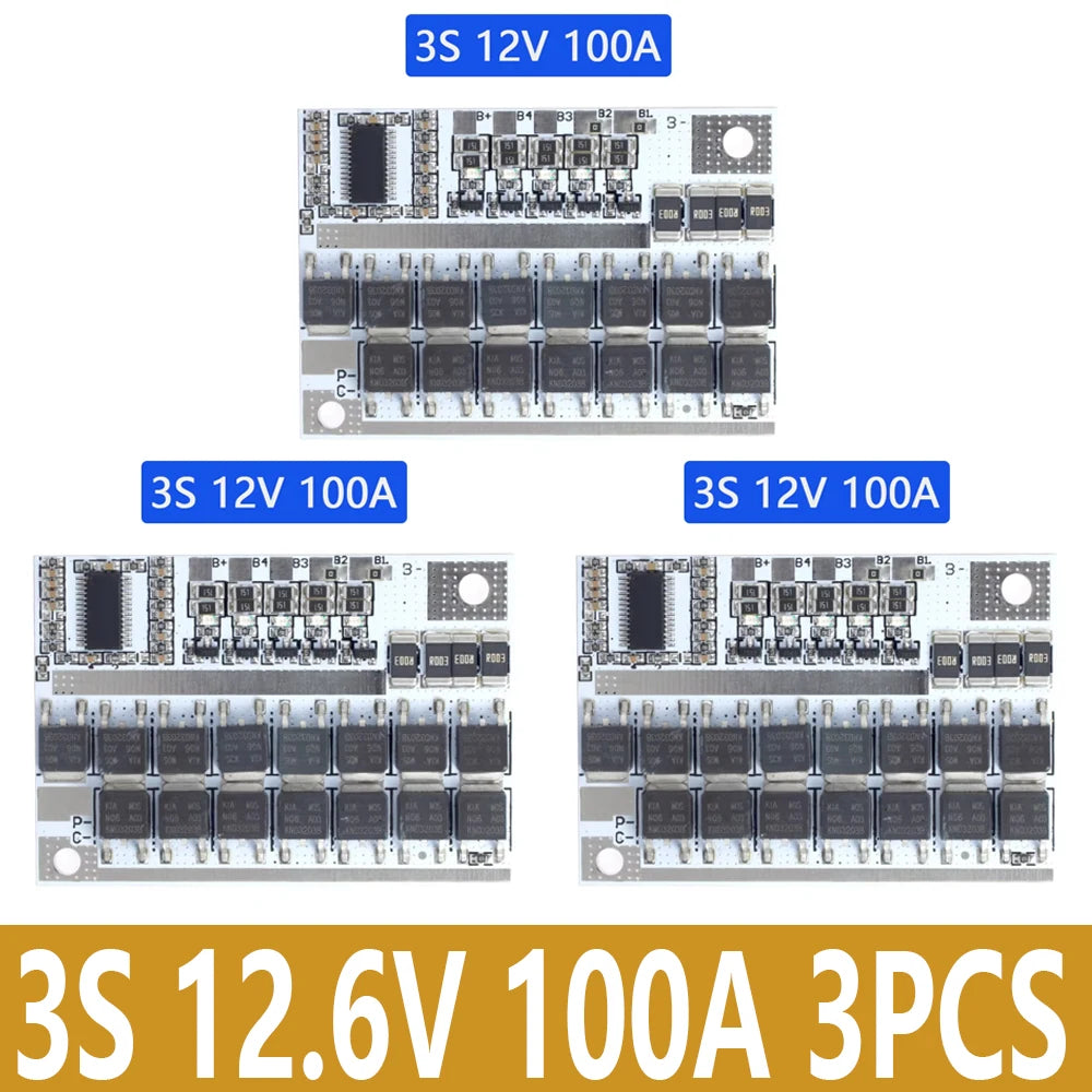 3S/4S/5S Bms 12.6V 16.8V 21V 3.7V 100A Li-ion Lmo Ternary Lithium Battery Protection Circuit Board Li-polymer Balance Charging