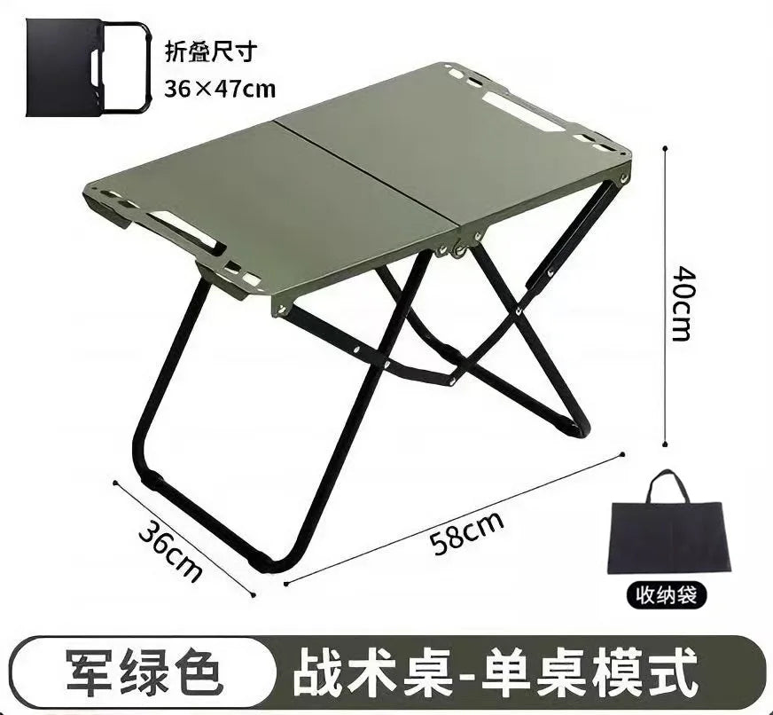 Portable Folding Camping Table,Stainless Steel Outdoor Dining Table,Compact Design for Camping,Beach, BBQ,and Hiking (Foldable)