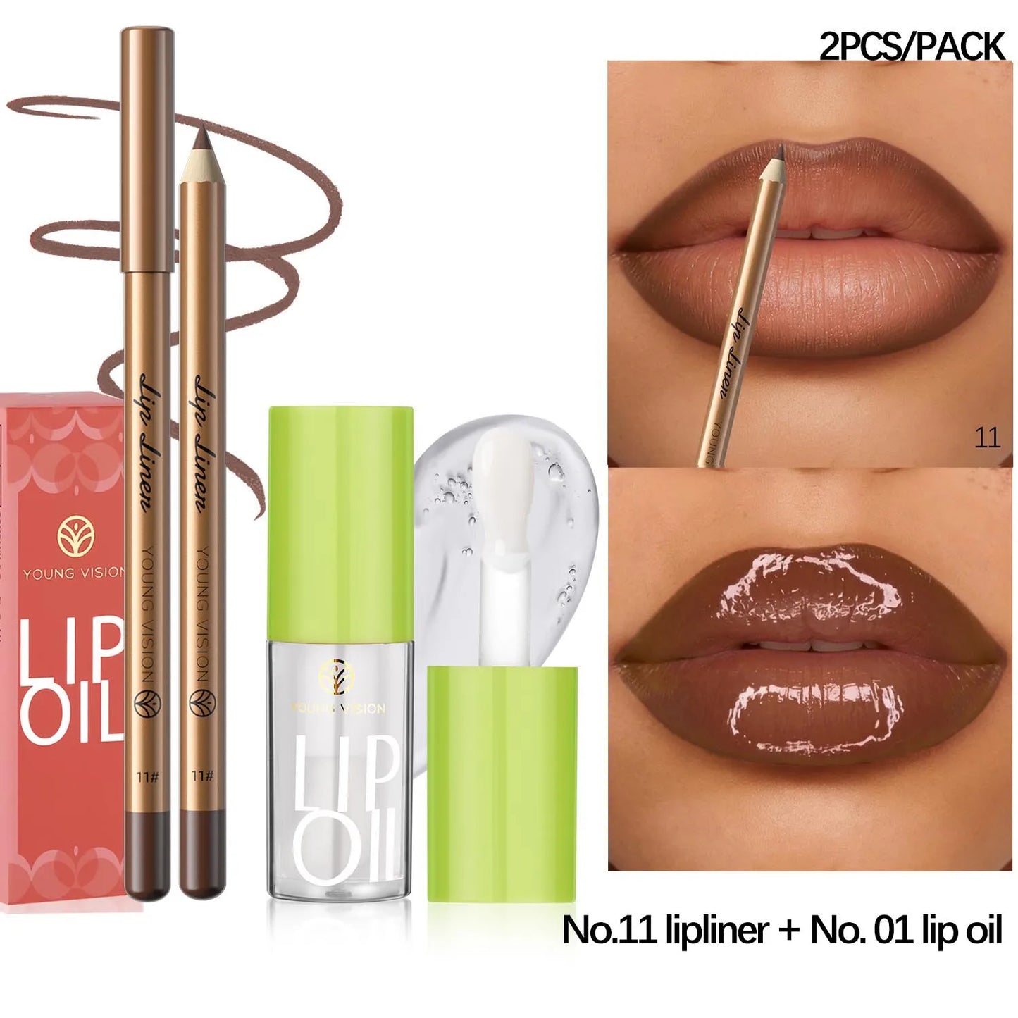 USHAS 12 Color Lip Liner + LIPSTICK Set Easy Coloring Matte Lipstick Long lasting nude red lipstick