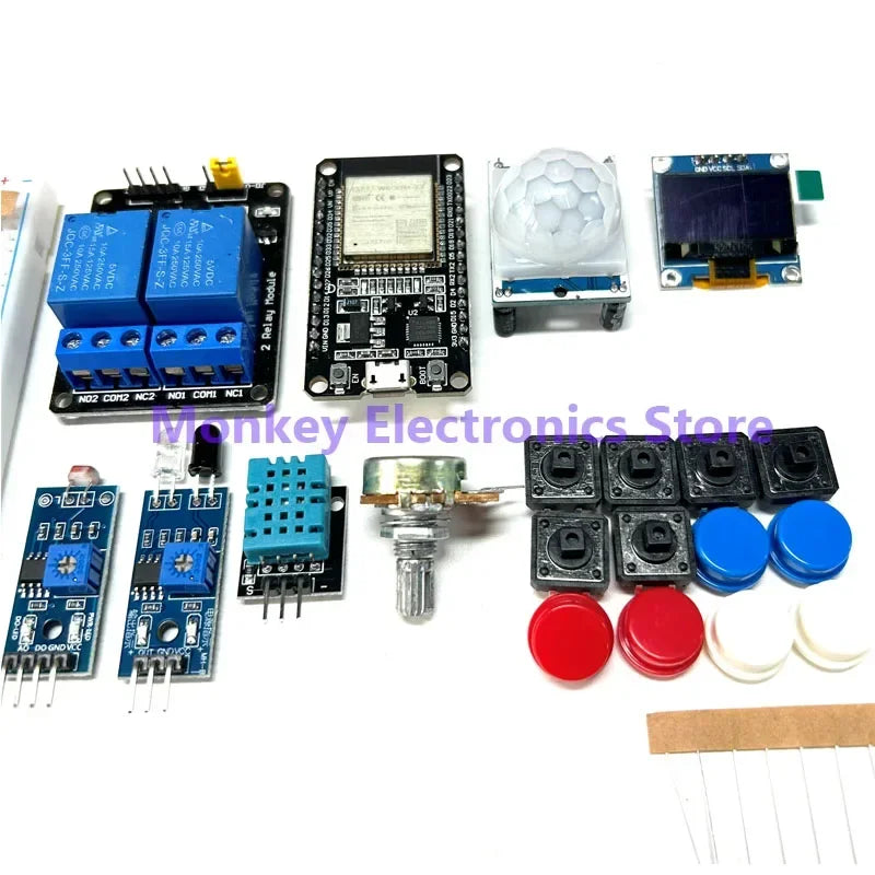 Electronic DIY Kit ESP32 ESP-32S WIFI Module Starter Kit for ESP32 WIFI Development Board ESP32 Module Kit Relay Display Sensor - Shoppiline