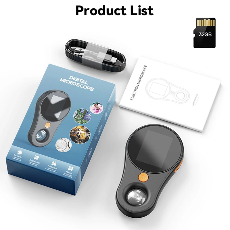 2.0inch 500X Digital Microscope 1080P Video Coin Microscopio with Magnifying Glass Wiht 8Leds for Electronics Repair Windows/Mac - Shoppiline
