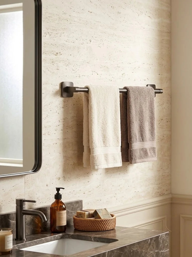 Homefish towel rack, non perforated wall hanging rack, bathroom towel rack, single pole bathroom storage rack