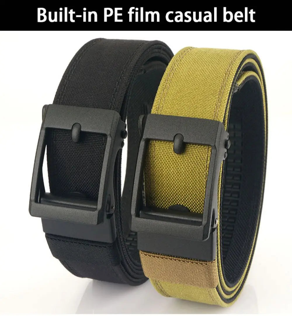 1pc Men's Belt Outdoor Multi Function Alloy Buckle Tactical Belt Canvas For Nylon Belt Training Quick Hanging Belts Neutral Belt