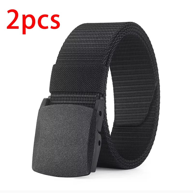 Men's Belt Outdoor Casual Canvas Belt Metal Free Training Nylon Tactical Belt，Versatile For Jeans, Dress，Casual ，For Men Women