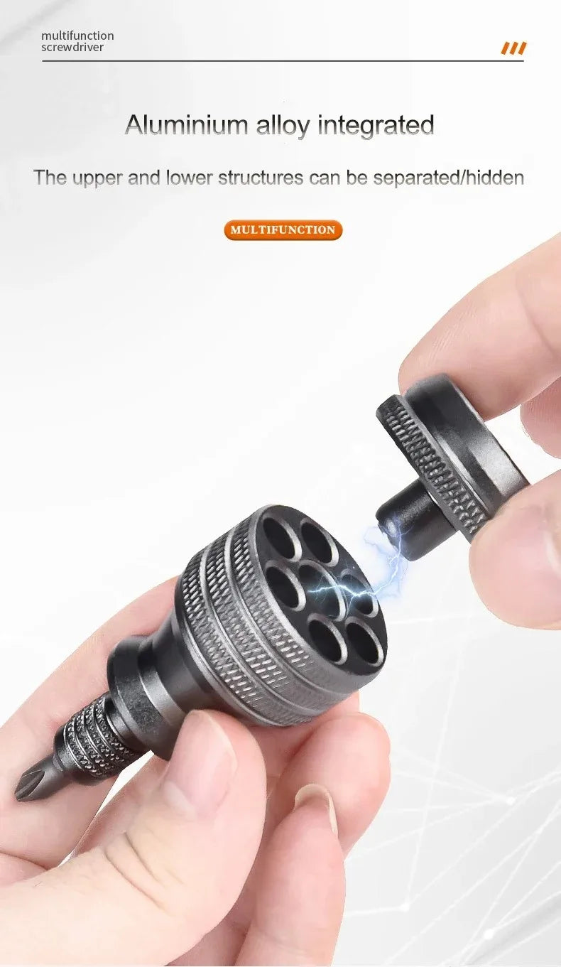 7-in-1 Mini Screwdriver Strong Magnetic Tip Palm Screwdriver Ratchet Screwdriver Mini Quick Ratchet Screwdriver Set