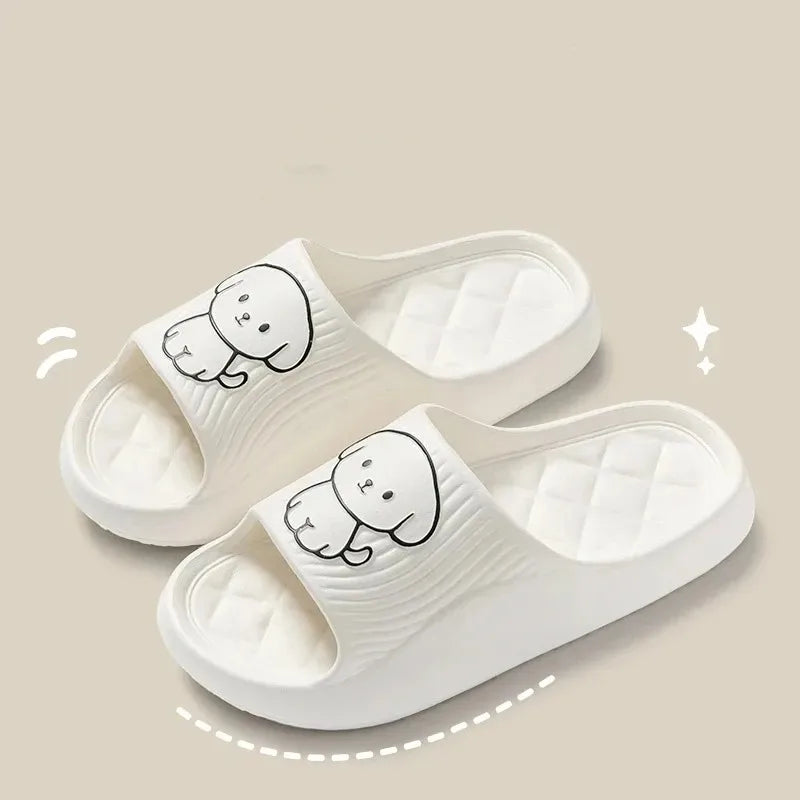 Cute Couple Pillow Slippers Female Bathroom Bath Non-slip  High Quality Soft  Sole Indoor Home Eva Thick Bottom Sandals