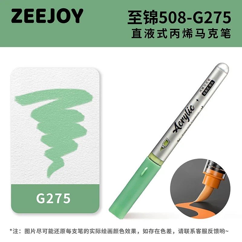 ZEEJOY 120/12/1 Colors Direct Liquid Acrylic Marker Pens Waterproof Pen Soft Brush Nib for Manga School Art Supplies Stationery