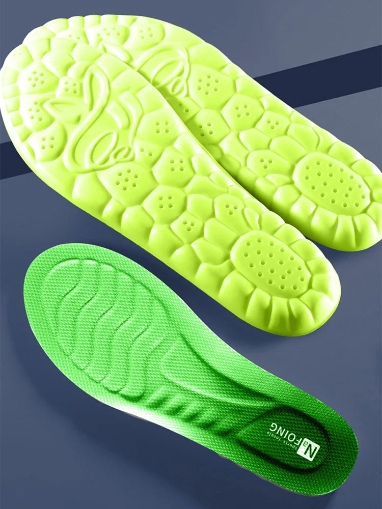 4D Cloud Technology Sports-Einlegesohlen für Schuhe, PU-Sohle, weich, atmungsaktiv, stoßdämpfend, gepolstert, orthopädische Laufsohlen