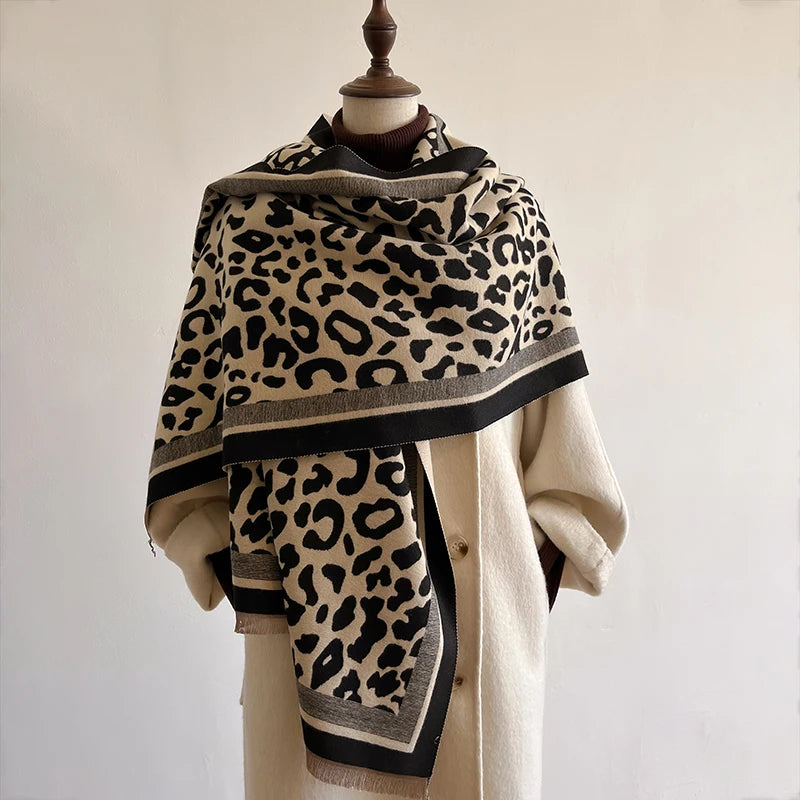 Clearance_New 2024 Women Scarf Luxury Autumn Winter  Warm Vintage Leopard print Scarve Pashmina Mujer Femme Foulard Bufanda_Cont