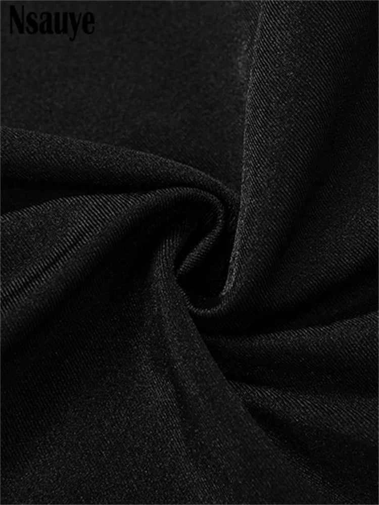 Nsauye Black Long Sleeve Mini Short Fashion Women Winter Dress Pullover Turtleneck Wrap Sexy Evening Party Night Club Dress 2025