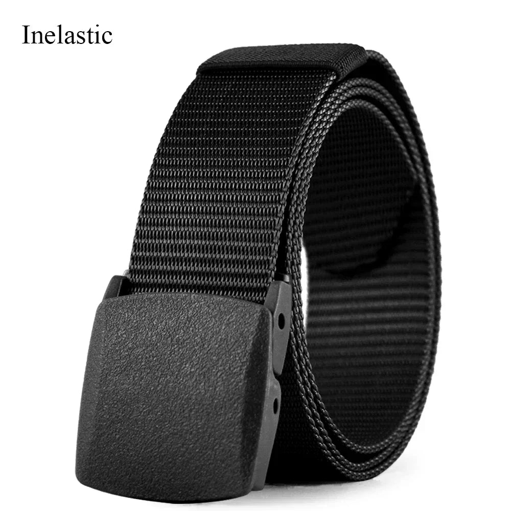 Nouvelle ceinture élastique de sport de golf, ceinture tactique, boucle automatique en métal, ceinture militaire en nylon extensible résistante pour hommes, grandes tailles 115-150CM