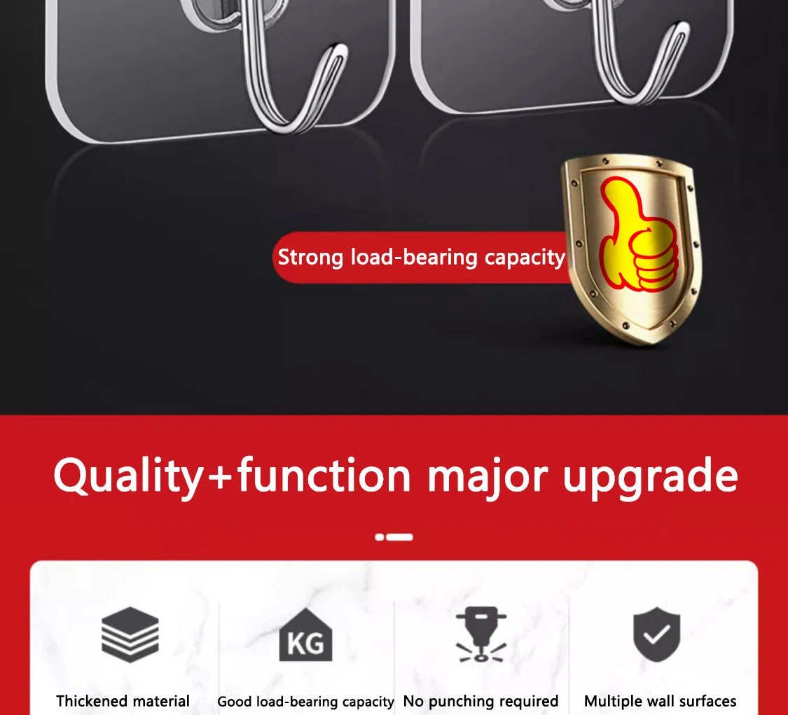 10/20 Pcs Hooks Transparent Strong Self Adhesive Door Wall Hangers Hooks Suction Heavy Load Rack Cup Sucker for Kitchen Bathroom