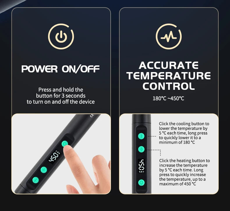 USB soldering iron mini small soldering iron set portable household type-C interface 800mAh battery Adjustable temperature