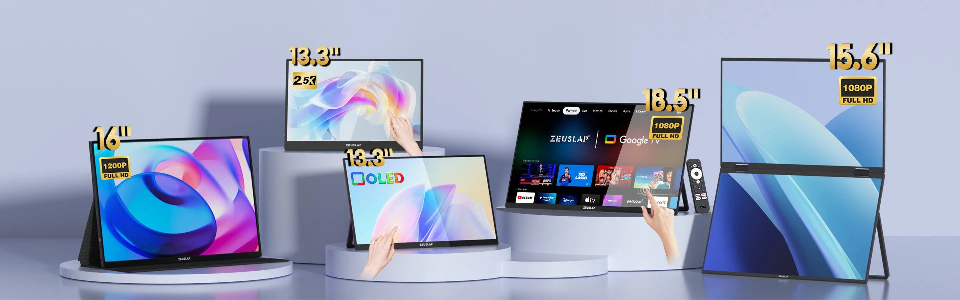 ZEUSLAP 16" 2.5K 144hz Portable Monitor 2560*1600 16:10 100%sRGB 500Cd/m²  Travel Gaming Display for Laptop Switch ps4 ps5 Xbox - Shoppiline