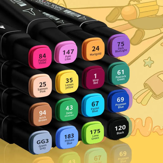 24-168 Colored Marker Pens Set Manga Brush Pen Drawing sketch Kawaii Art School Supplies Stationery Paint Lettering Markers - Shoppiline