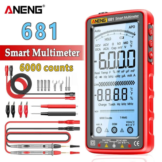 ANENG 681 Non-contact Voltage Tester AC/DC Rechargable Digital Professional MultimeterVoltage Meter LCD Screen Current Tester - Shoppiline