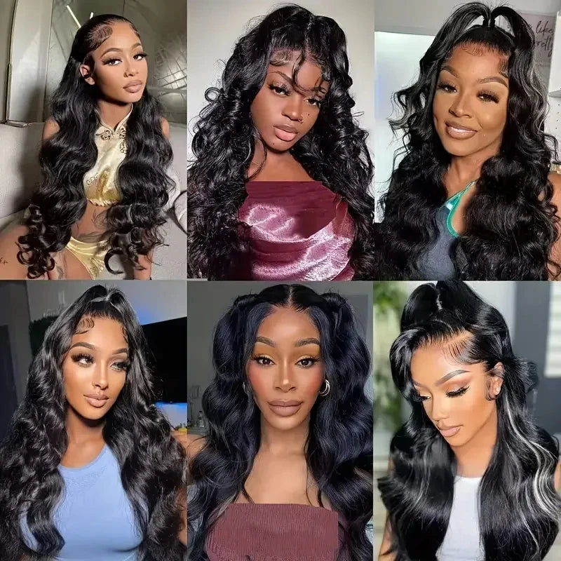 Pre Plucked Brazilian Human Hair Wigs 13x4 HD Transparent Lace Front Wig 180% Density Natural Black Lace Frontal Wig for Women