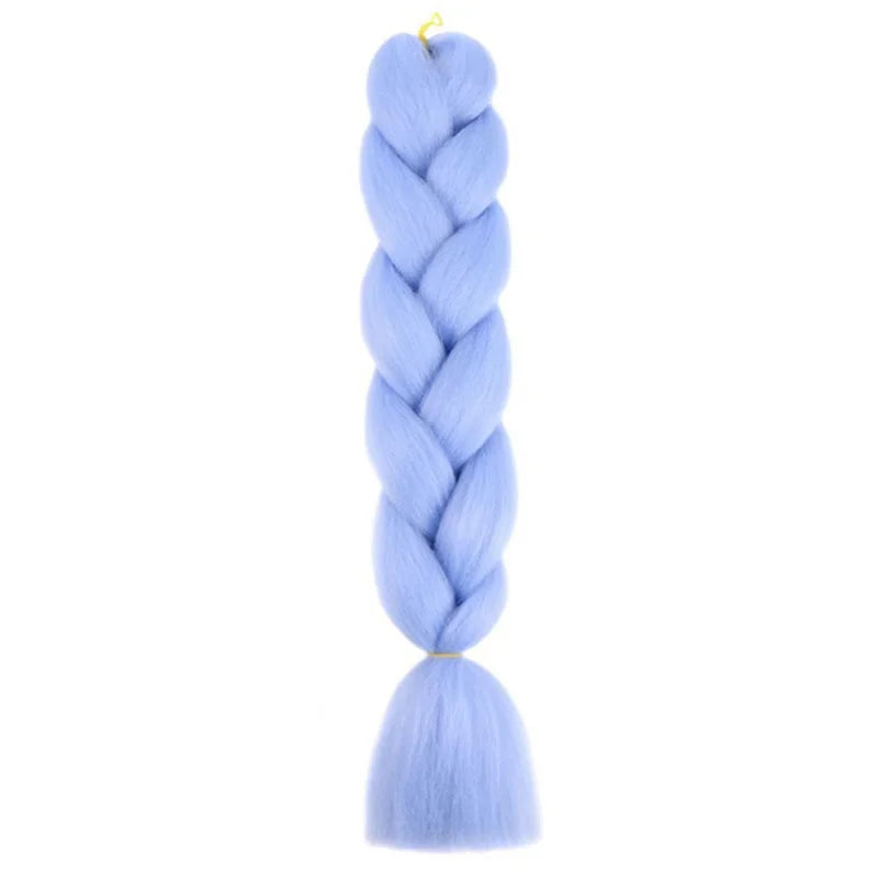 Extensions de cheveux synthétiques de 24 pouces, texture lisse Yaki, pour tresses Jumbo, boîte longue, pour femmes, Dreadlocks