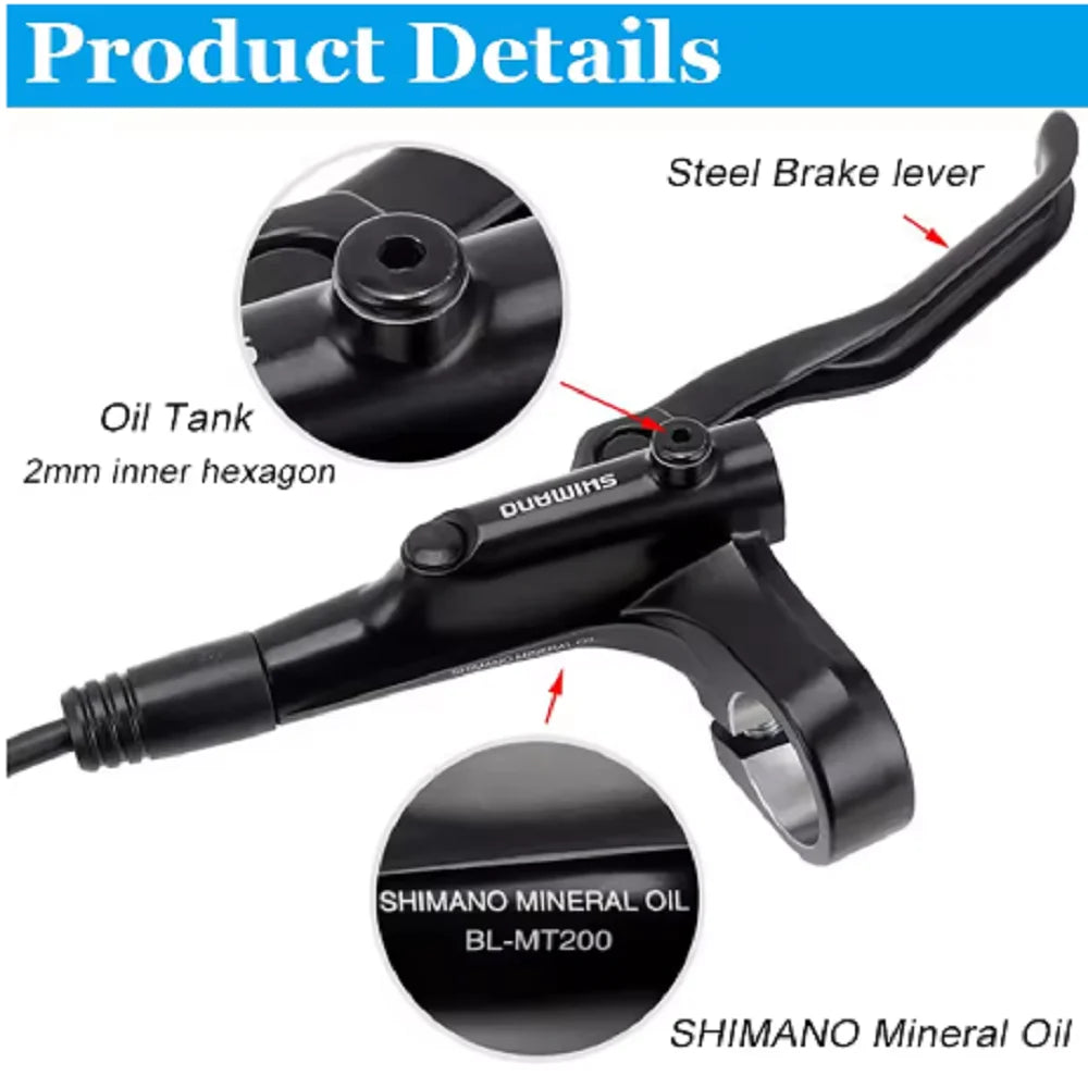Original Shimano BL-MT200 MT201 M315 MTB Mountain Bike Hydraulic Disc Brake MT200 Brakes 2 Piston 3 Finger Steel Lever BL-MT200