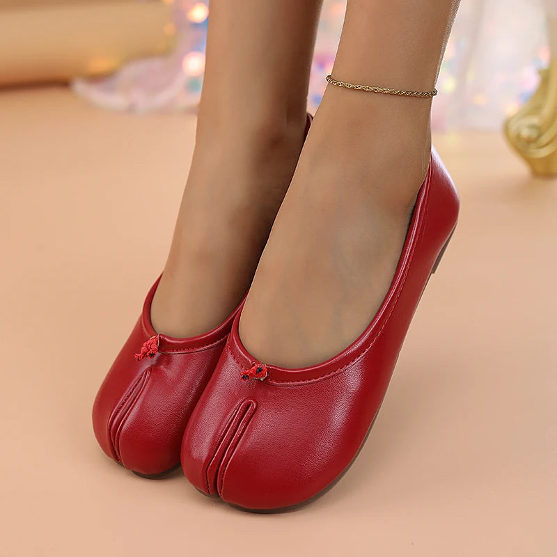 Chaussures plates Tabi pour femmes - Ballerines décontractées à enfiler avec bout fendu, Escarpins élégants et mocassins nouveauté été 2026