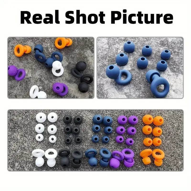 Plugs for Sleep,Swim, Work– Super Soft Silicone Ear Reusable Hearing Protection for Noise Reduction 8 Ear Tips in XS/S/M/L