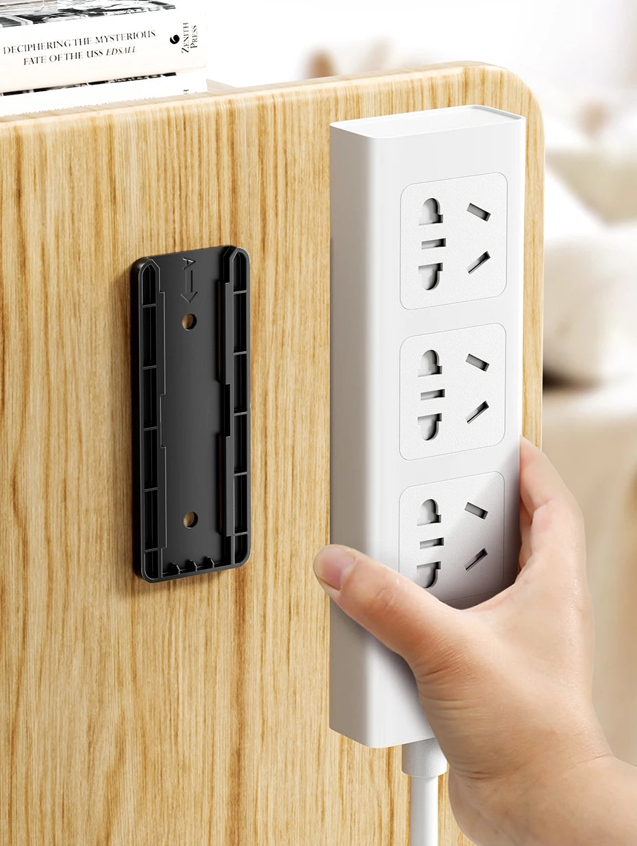 Toocki Power Strip Holder 1/2/3 Pcs Desk Charging Cable Organizer Wall-hanging Plug Fixer Self-Adhesive Storage Holders for Room