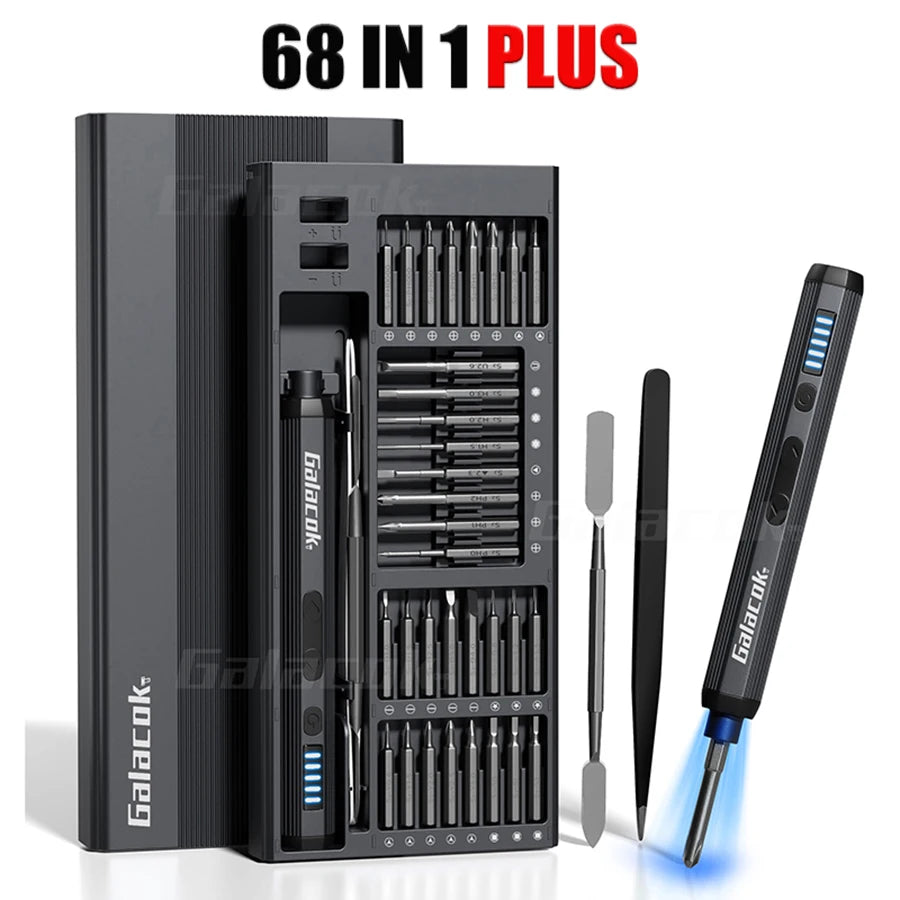 68 IN 1 Precision Electric Screwdriver Set 5 Levels Adjustable Comes Fill Light Professional Mobile Phone IPad Repair Tool - Shoppiline