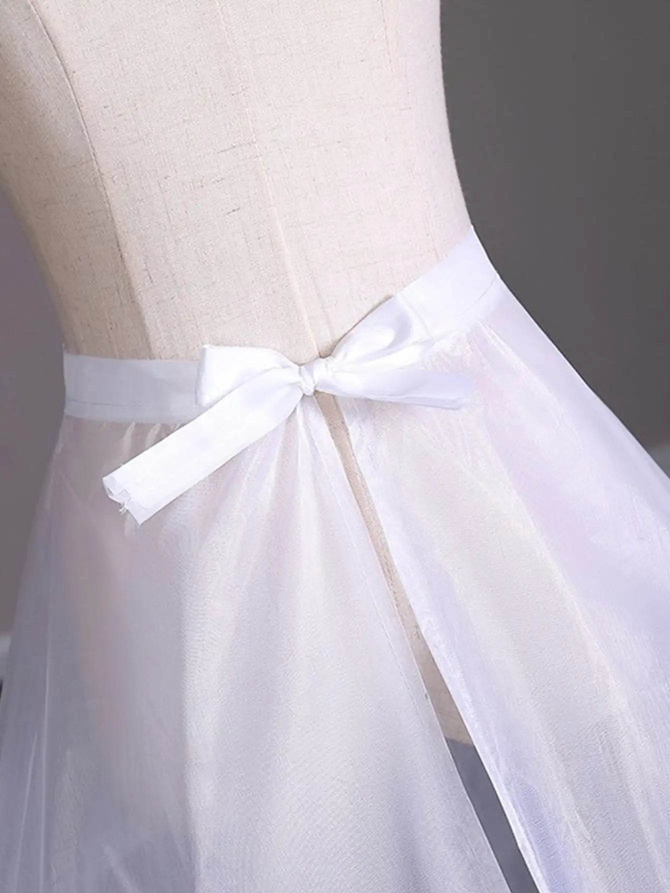 1pc Women's White Satin Underskirt For Bridal Dress, Wedding, Cosplay, A-line Petticoat With Three Steel Hoops