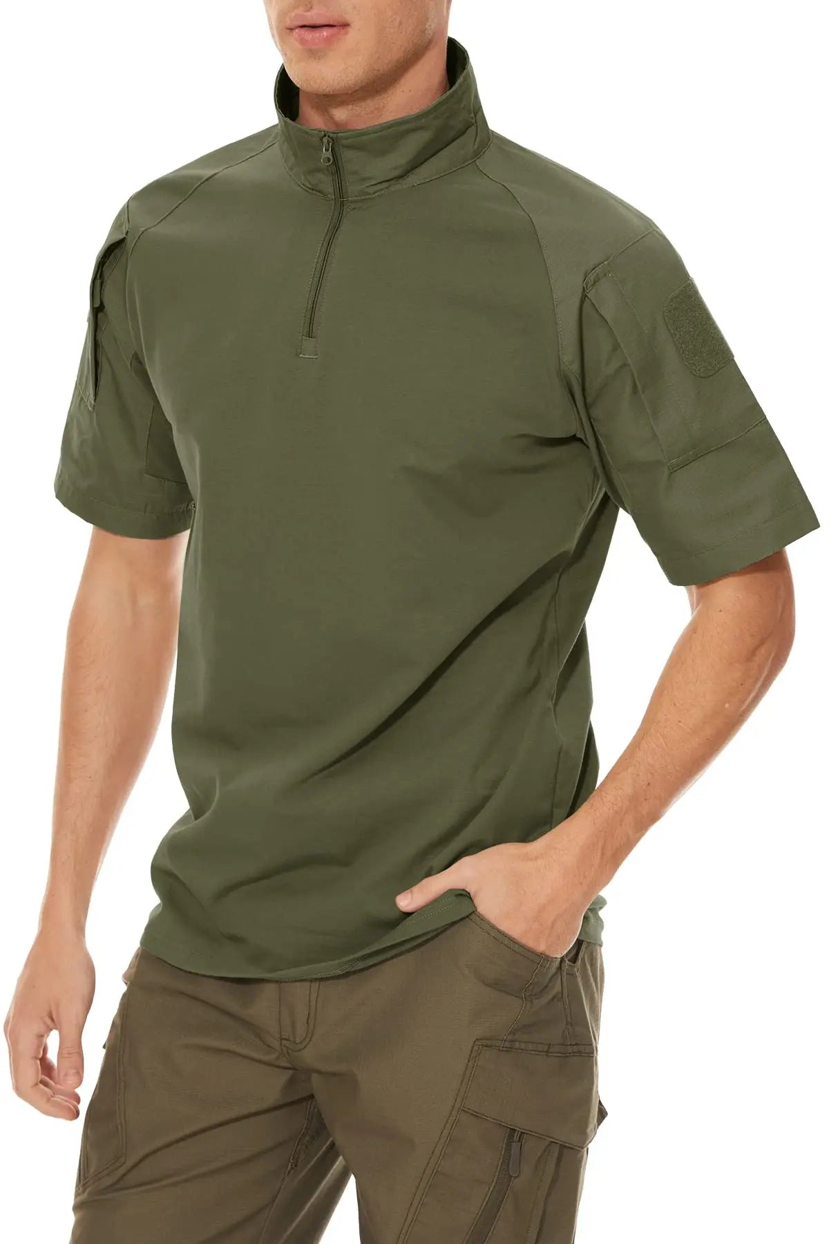 TACVASEN Men's Short Sleeve T-Shirts With Zipper Pockets Mens Summer Solid T Shirts Safari Tee Shirts Hiking Work Clothing - Shoppiline