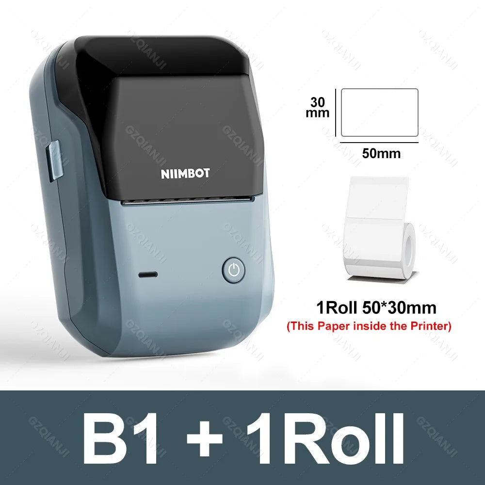 Niimbot B1 Mini Label Thermal Printer Portable Self-Adhesive Bluetooth Maker Machine For Round UV Tag Stickers Labels Rolls - Shoppiline