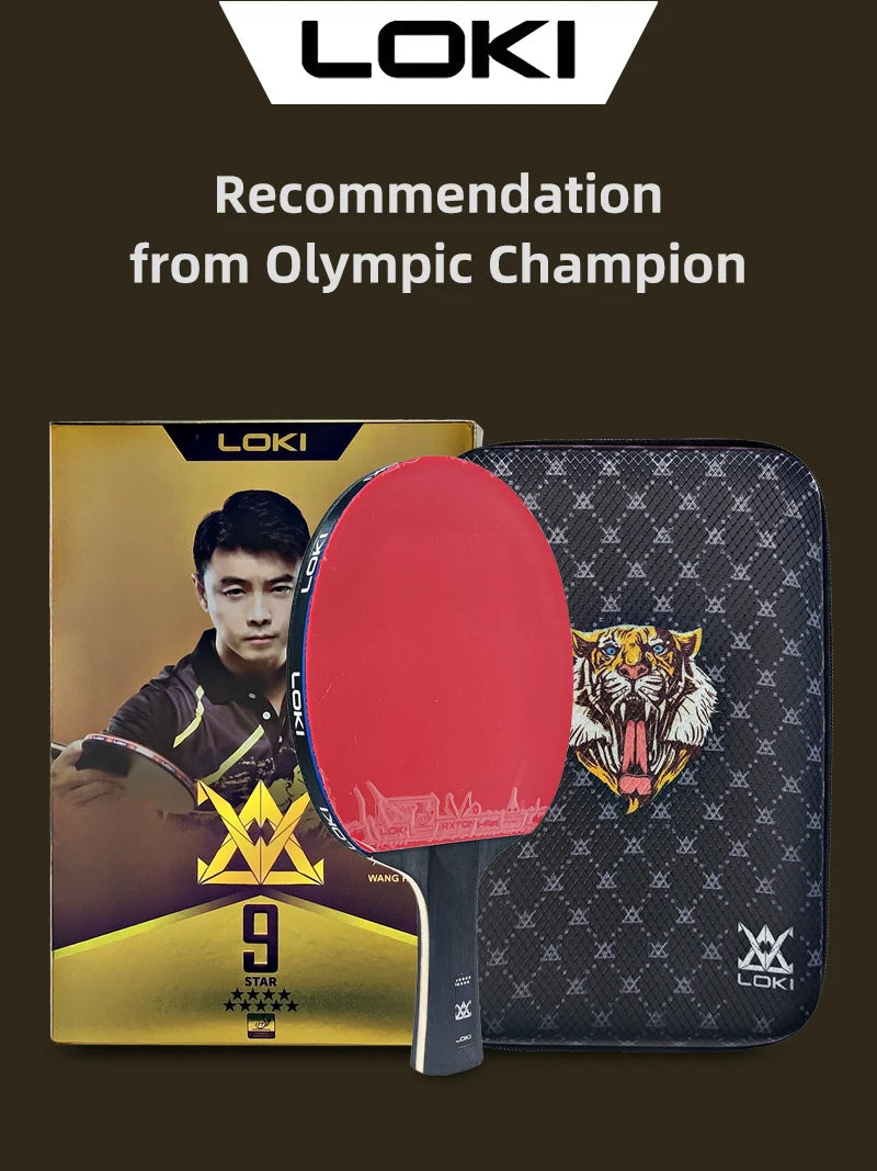 LOKI ARTHUR 9 Star Table Tennis Racket Carbon Offensive Lightweight Ping Pong Racket Paddle Bat with Sticky Rubber ITTF Approved - Shoppiline