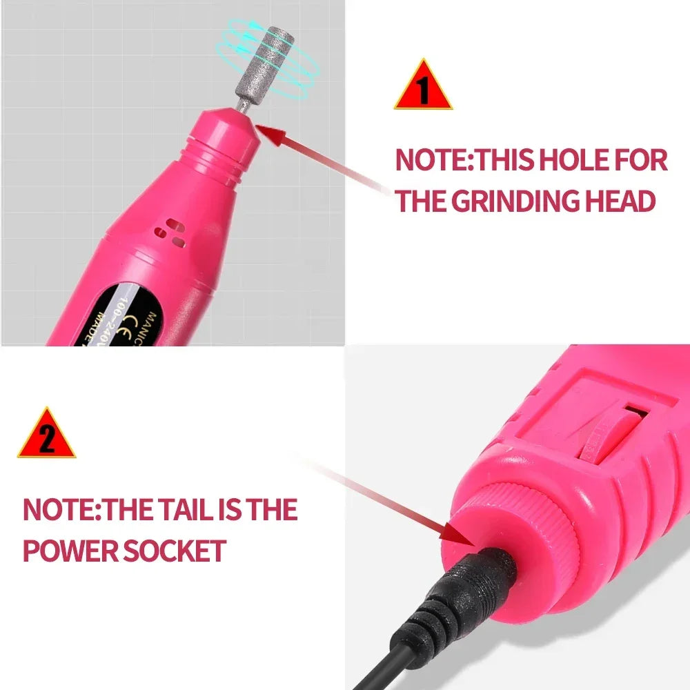 6-in-1 Professional Electric Nail Drill Kit – Nail File Pen for Filing, Polishing & Exfoliating