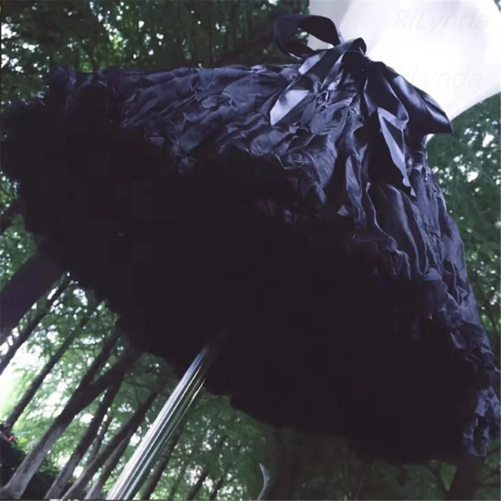 Damen Blumenstil Lolita Reifröcke Krinoline Innerer Reifrock Cosplay Tüll Puffy Cancan Rock Unter Hochzeitskleidern